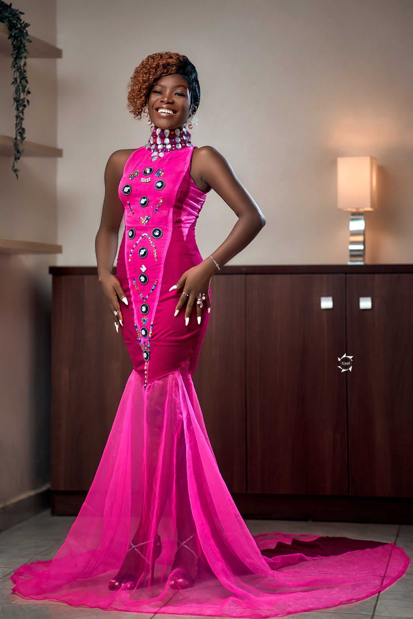 Magenta Long Dinner Dress