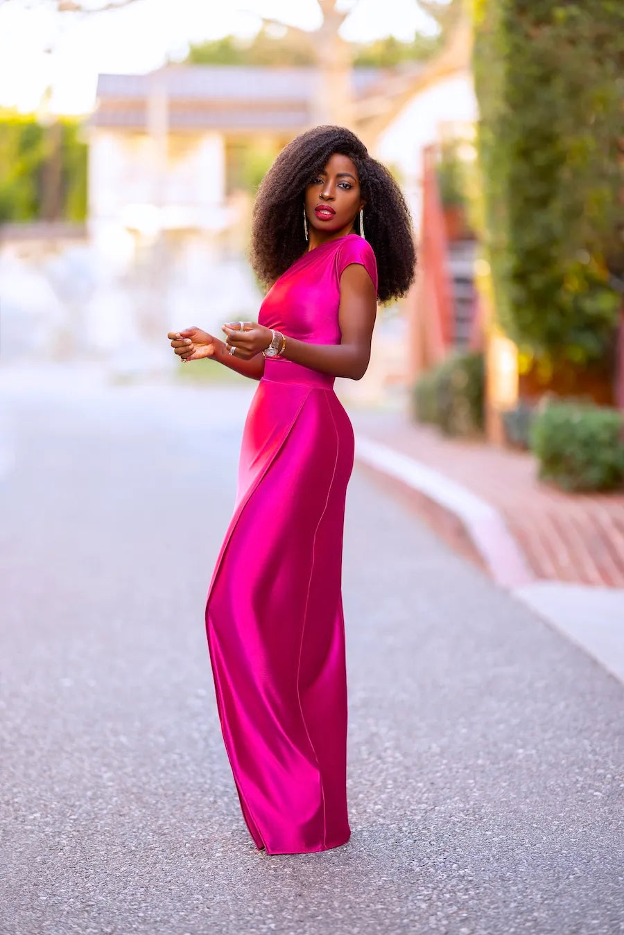 Magenta Long Dinner Dress